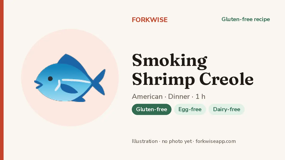 Smoking Shrimp Creole – Forkwise recipe card (illustration, no photo yet)