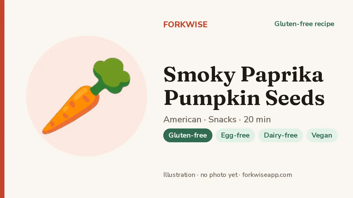 Smoky Paprika Pumpkin Seeds – Forkwise recipe card (illustration, no photo yet)