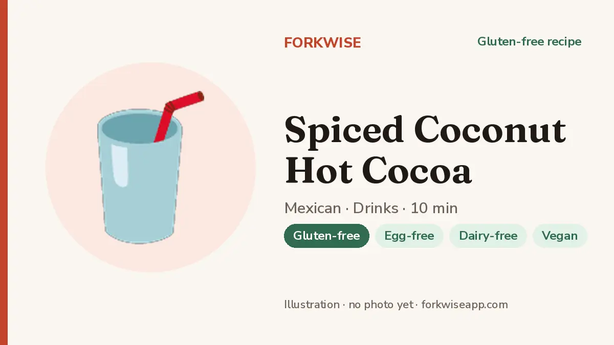 Spiced Coconut Hot Cocoa – Forkwise recipe card (illustration, no photo yet)