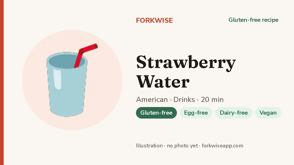 Strawberry Water – Forkwise recipe card (illustration, no photo yet)