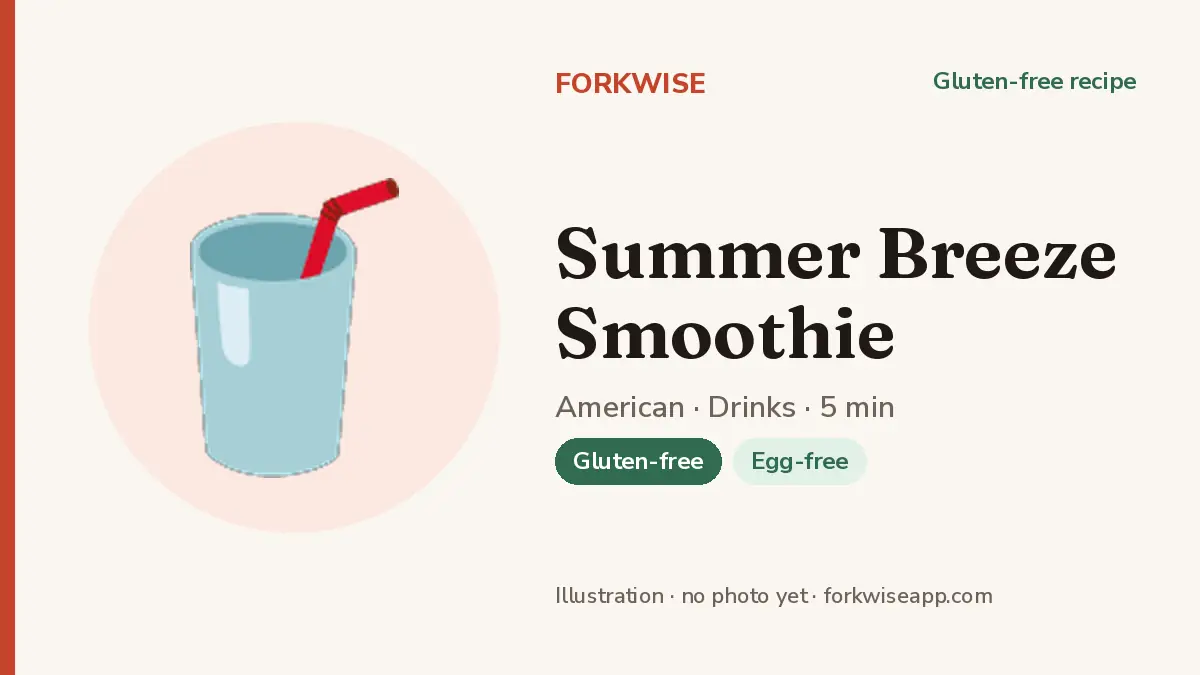 Summer Breeze Smoothie – Forkwise recipe card (illustration, no photo yet)
