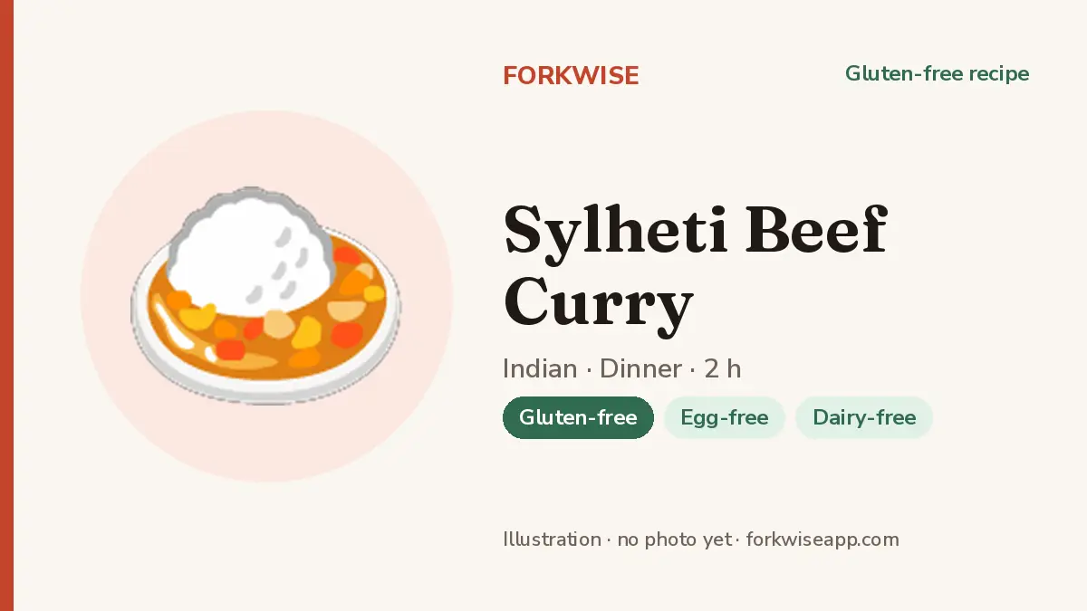 Sylheti Beef Curry – Forkwise recipe card (illustration, no photo yet)