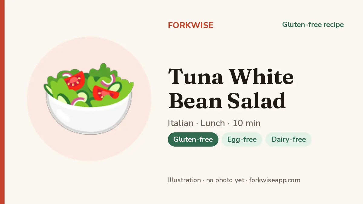 Tuna White Bean Salad – Forkwise recipe card (illustration, no photo yet)