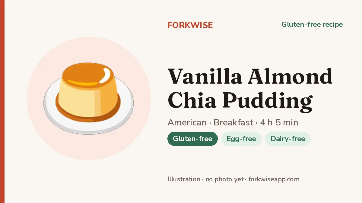 Vanilla Almond Chia Pudding – Forkwise recipe card (illustration, no photo yet)