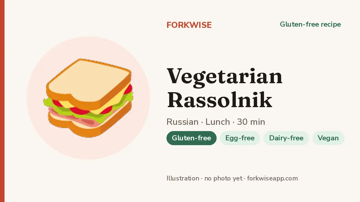 Vegetarian Rassolnik – Forkwise recipe card (illustration, no photo yet)