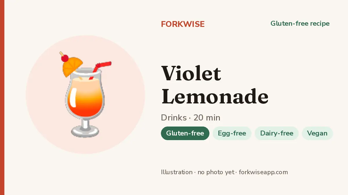 Violet Lemonade – Forkwise recipe card (illustration, no photo yet)