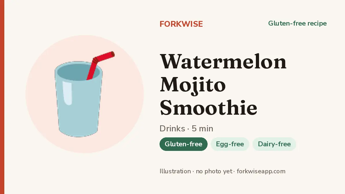 Watermelon Mojito Smoothie – Forkwise recipe card (illustration, no photo yet)