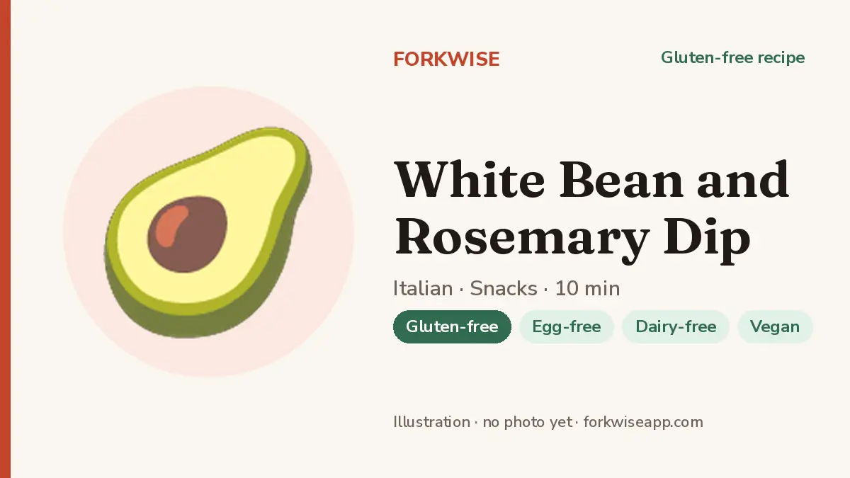 White Bean and Rosemary Dip – Forkwise recipe card (illustration, no photo yet)