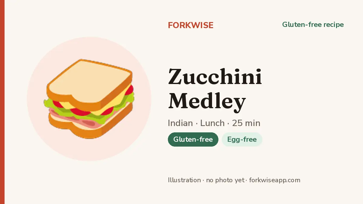 Zucchini Medley – Forkwise recipe card (illustration, no photo yet)