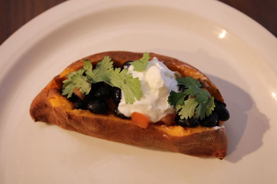 Black Bean-Covered Sweet Potato