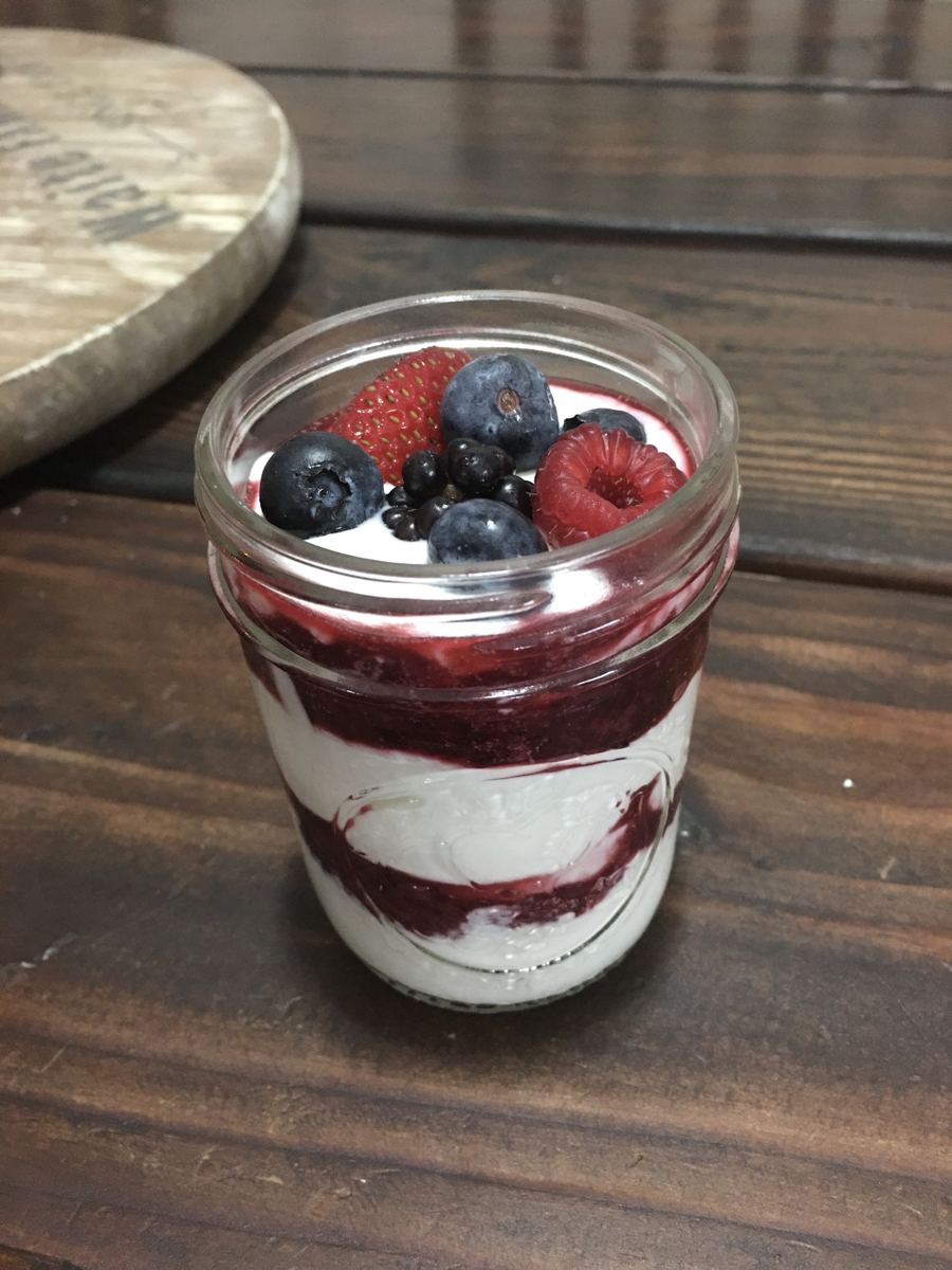 Greek Yogurt with Warm Berry Sauce
